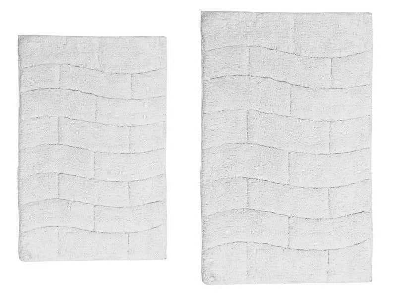CASTLE HILL LONDON - 2 PIECES SET NEW TILE BATH RUGS COLLECTION