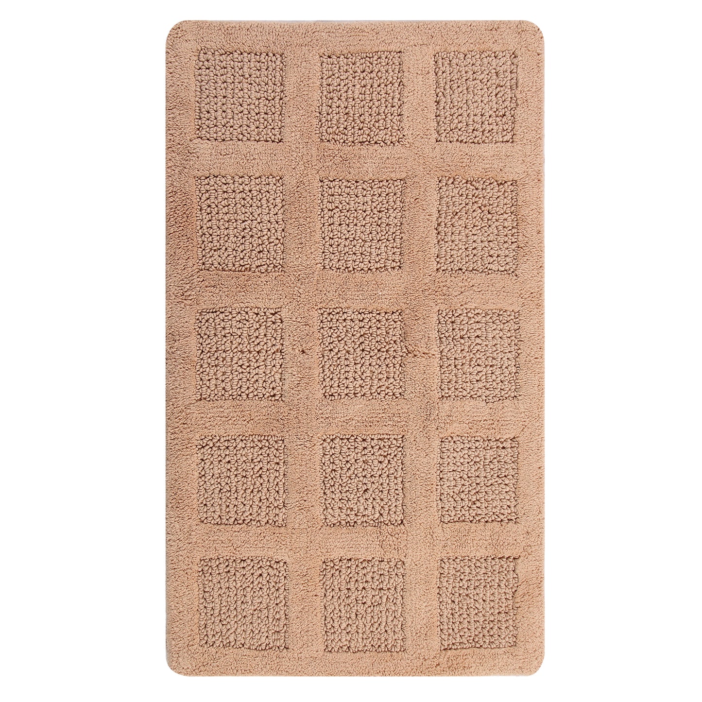 KNIGHTS BRIDGE -  SINGLE PIECE SQUARE HONEYCOMB REVERSIBLE BATH RUG COLLECTION