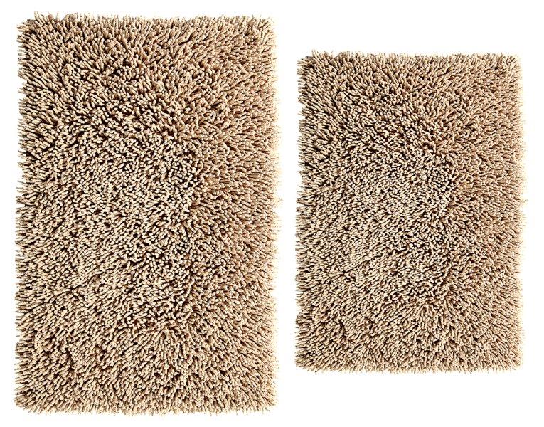 CASTLE HILL LONDON - 2 PIECES SET CHENILLE SHAGGY BATH RUG COLLECTION