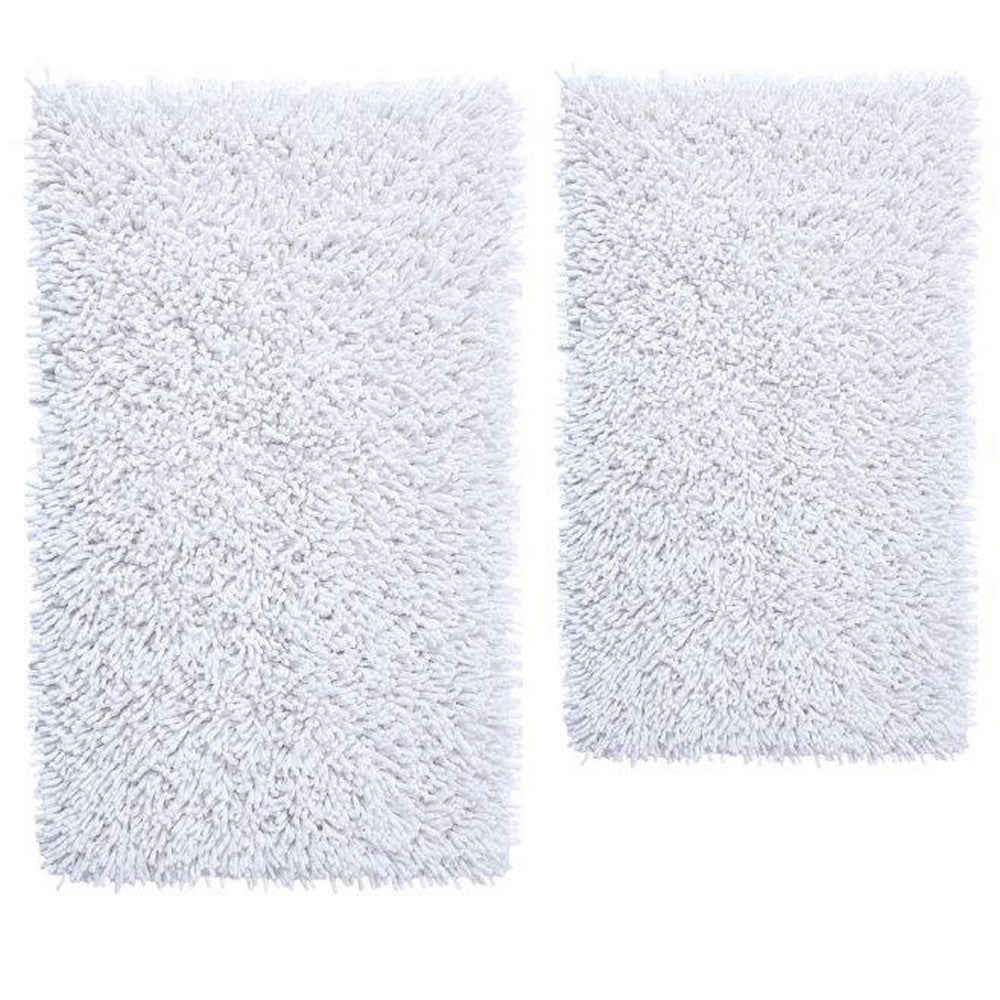 CASTLE HILL LONDON - 2 PIECES SET CHENILLE SHAGGY BATH RUG COLLECTION