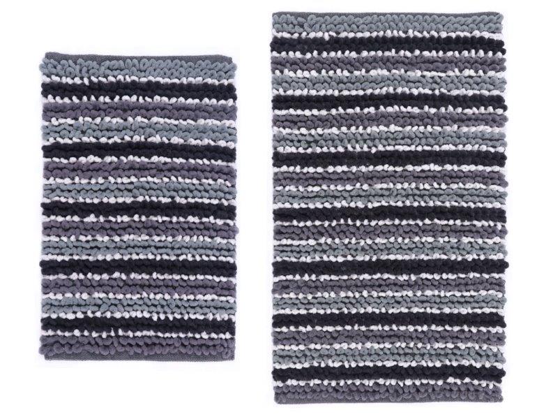 CASTLE HILL LONDON - 2 PIECES SET CHUNKY CHENILLE BATH RUG COLLECTION