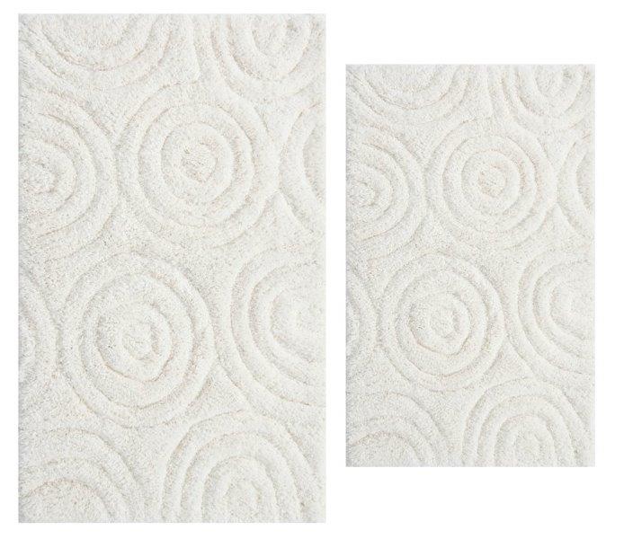 PERTHSHIRE PLATINUM COLLECTION - 2 PIECES SET CIRCLES BATH RUGS COLLECTION