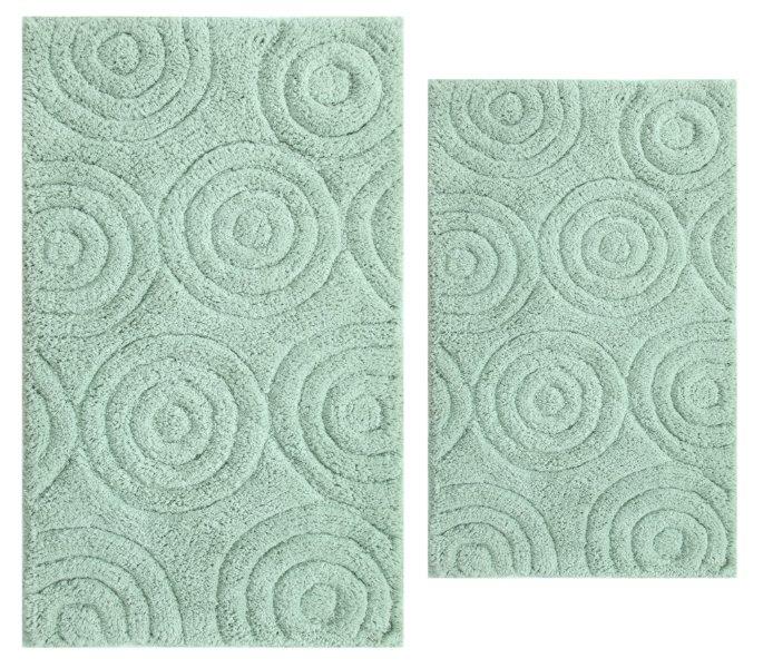 PERTHSHIRE PLATINUM COLLECTION - 2 PIECES SET CIRCLES BATH RUGS COLLECTION