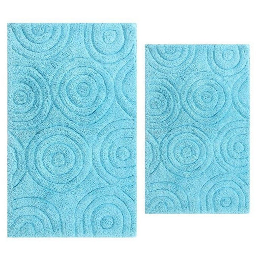 PERTHSHIRE PLATINUM COLLECTION - 2 PIECES SET CIRCLES BATH RUGS COLLECTION