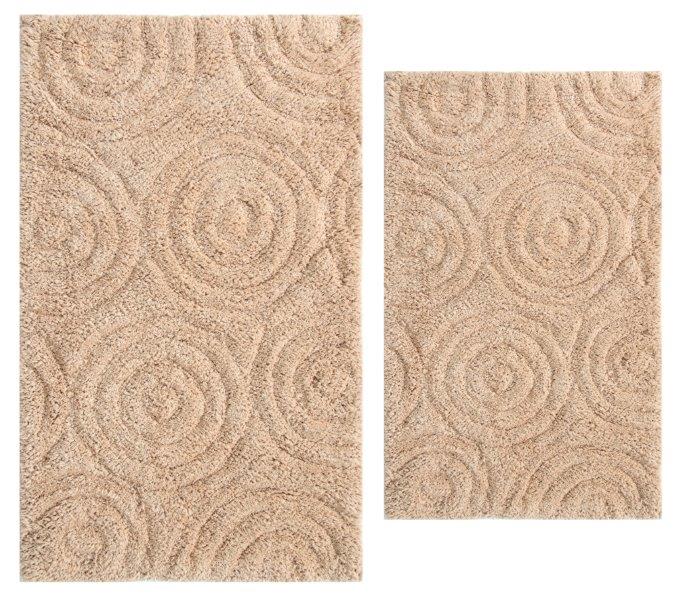 PERTHSHIRE PLATINUM COLLECTION - 2 PIECES SET CIRCLES BATH RUGS COLLECTION