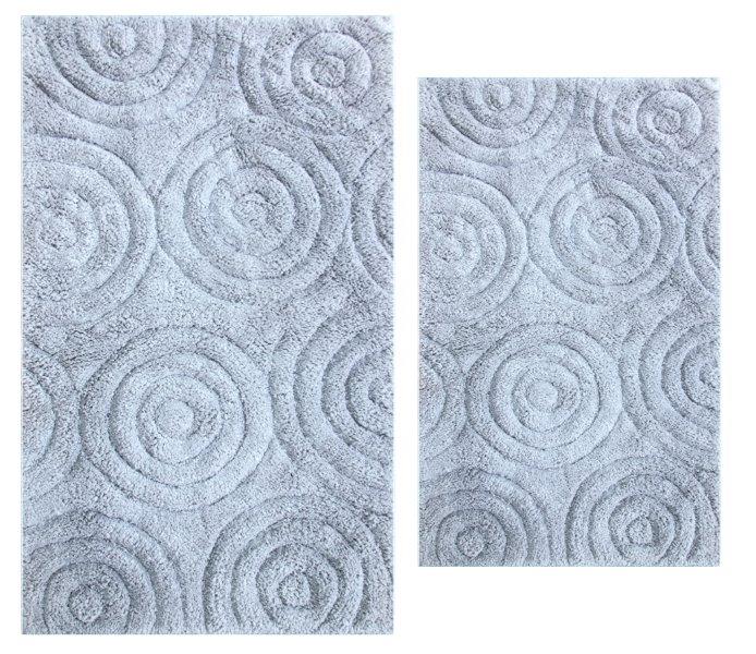 PERTHSHIRE PLATINUM COLLECTION - 2 PIECES SET CIRCLES BATH RUGS COLLECTION
