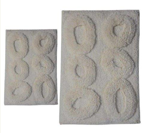 CASTLE HILL LONDON - 2 PIECES SET PEBBLE BATH RUGS COLLECTION