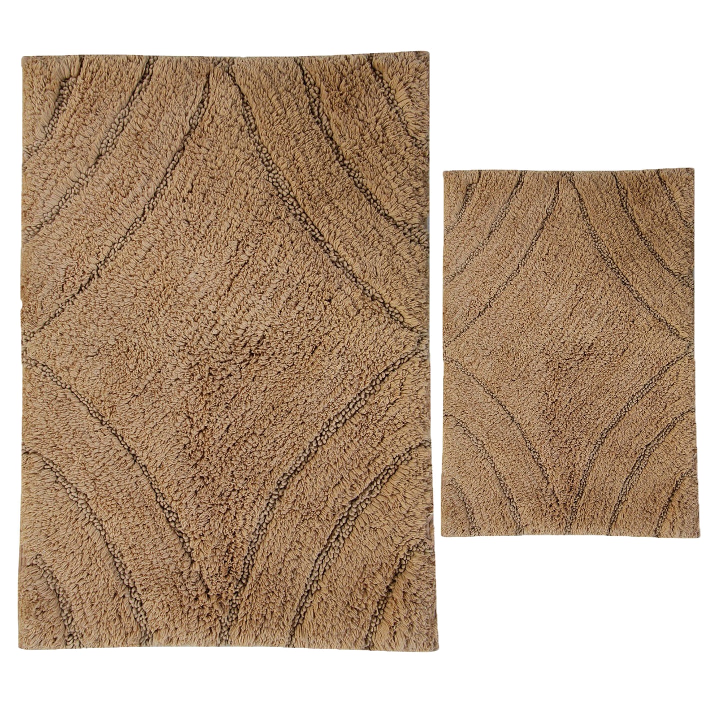 CASTLE HILL LONDON - 2 PIECES SET DIAMOND BATH RUGS COLLECTION