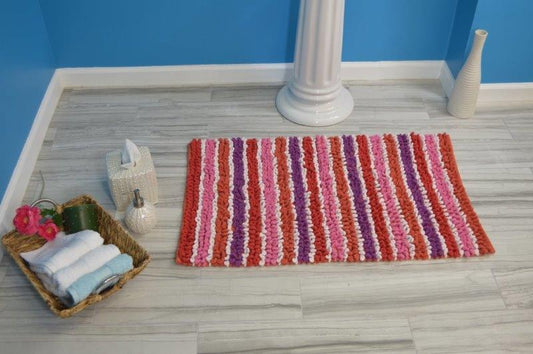 CASTLE HILL LONDON - SINGLE PIECE CHUNKY CHENILLE BATH RUG COLLECTION