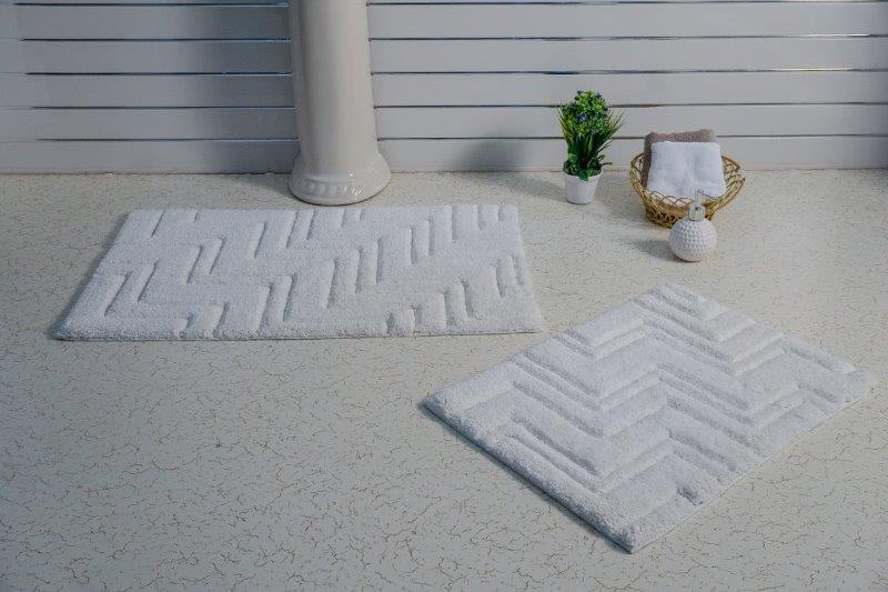CASTLE HILL LONDON - 2 PIECES SET ZIG ZAG  BATH RUGS COLLECTION