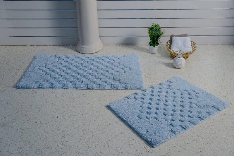 CASTLE HILL LONDON - 2 PIECES SET MELANGE BATH RUGS COLLECTION