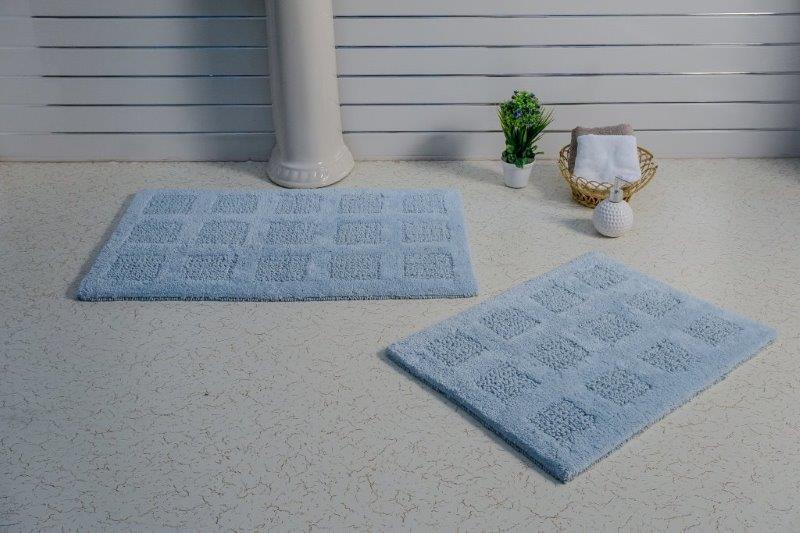 PERTHSHIRE PLATINUM COLLECTION - 2 PIECES SET SQUARE HONEY REVERSIBLE BATH RUGS COLLECTION