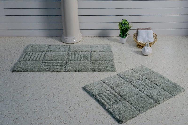 CASTLE HILL LONDON - 2 PIECES SET CHAKKAR BOARD BATH RUG COLLECTION