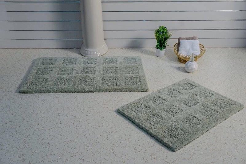 PERTHSHIRE PLATINUM COLLECTION - 2 PIECES SET SQUARE HONEY REVERSIBLE BATH RUGS COLLECTION