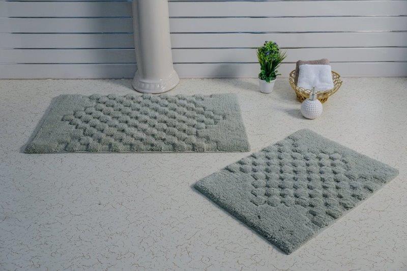 CASTLE HILL LONDON - 2 PIECES SET MELANGE BATH RUGS COLLECTION