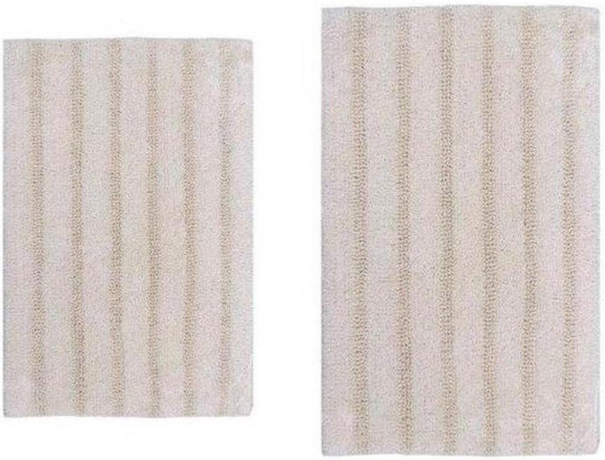 CASTLE HILL LONDON - 2 PIECES SET LINEAR BATH RUGS COLLECTION
