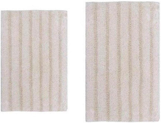 CASTLE HILL LONDON - 2 PIECES SET LINEAR BATH RUGS COLLECTION