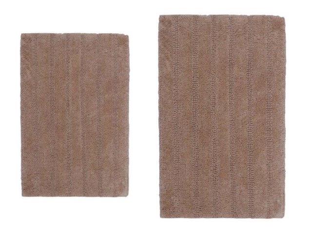 CASTLE HILL LONDON - 2 PIECES SET LINEAR BATH RUGS COLLECTION