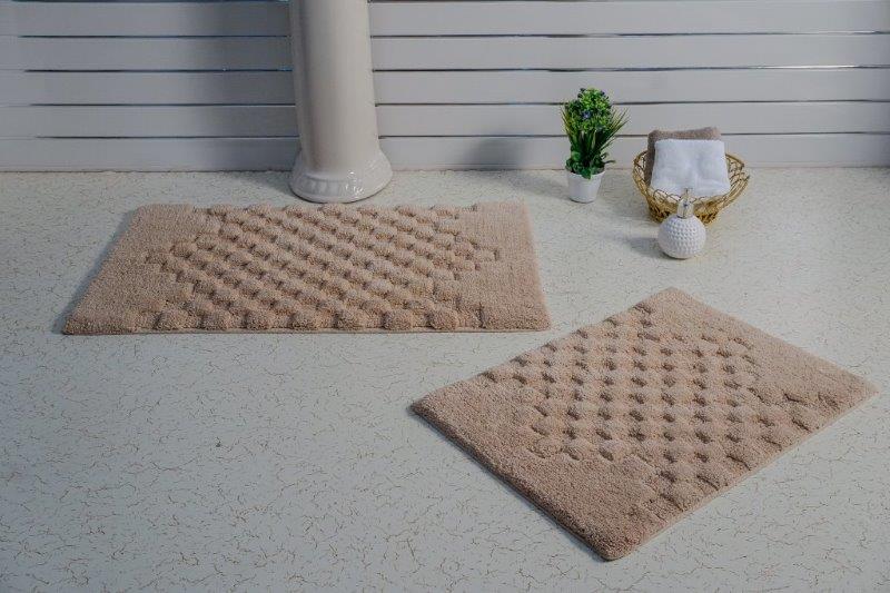 CASTLE HILL LONDON - 2 PIECES SET MELANGE BATH RUGS COLLECTION