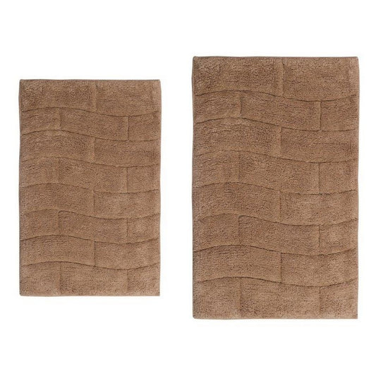 CASTLE HILL LONDON - 2 PIECES SET NEW TILE BATH RUGS COLLECTION