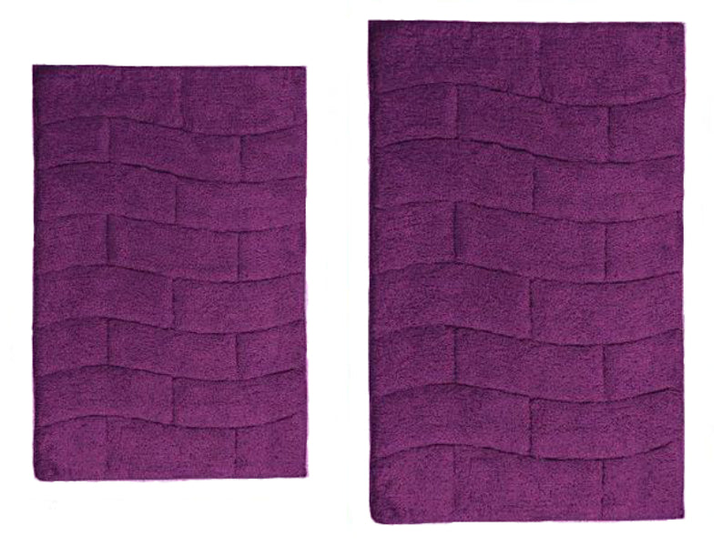CASTLE HILL LONDON - 2 PIECES SET NEW TILE BATH RUGS COLLECTION