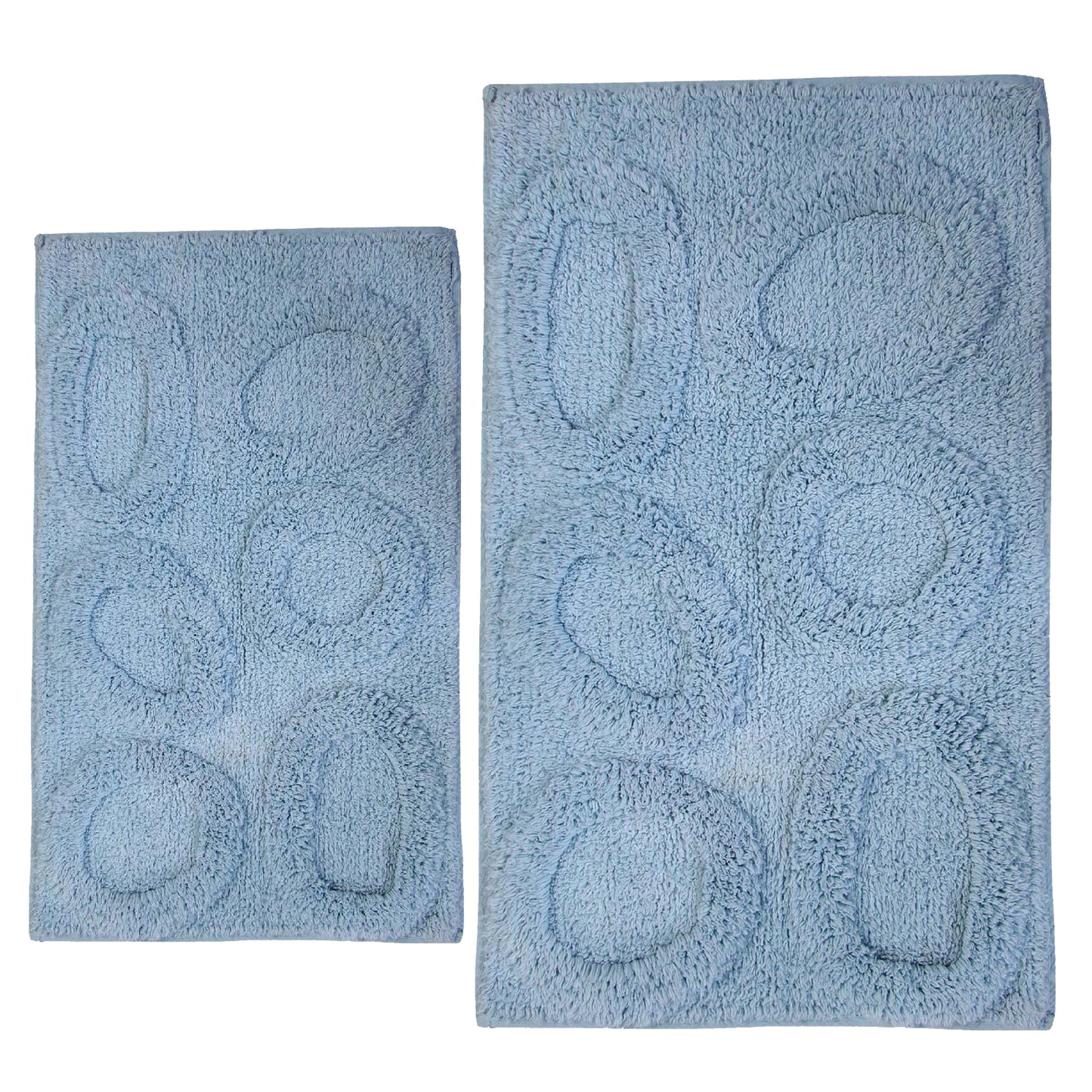 CASTLE HILL LONDON - 2 PIECES SET PEBBLE BATH RUGS COLLECTION