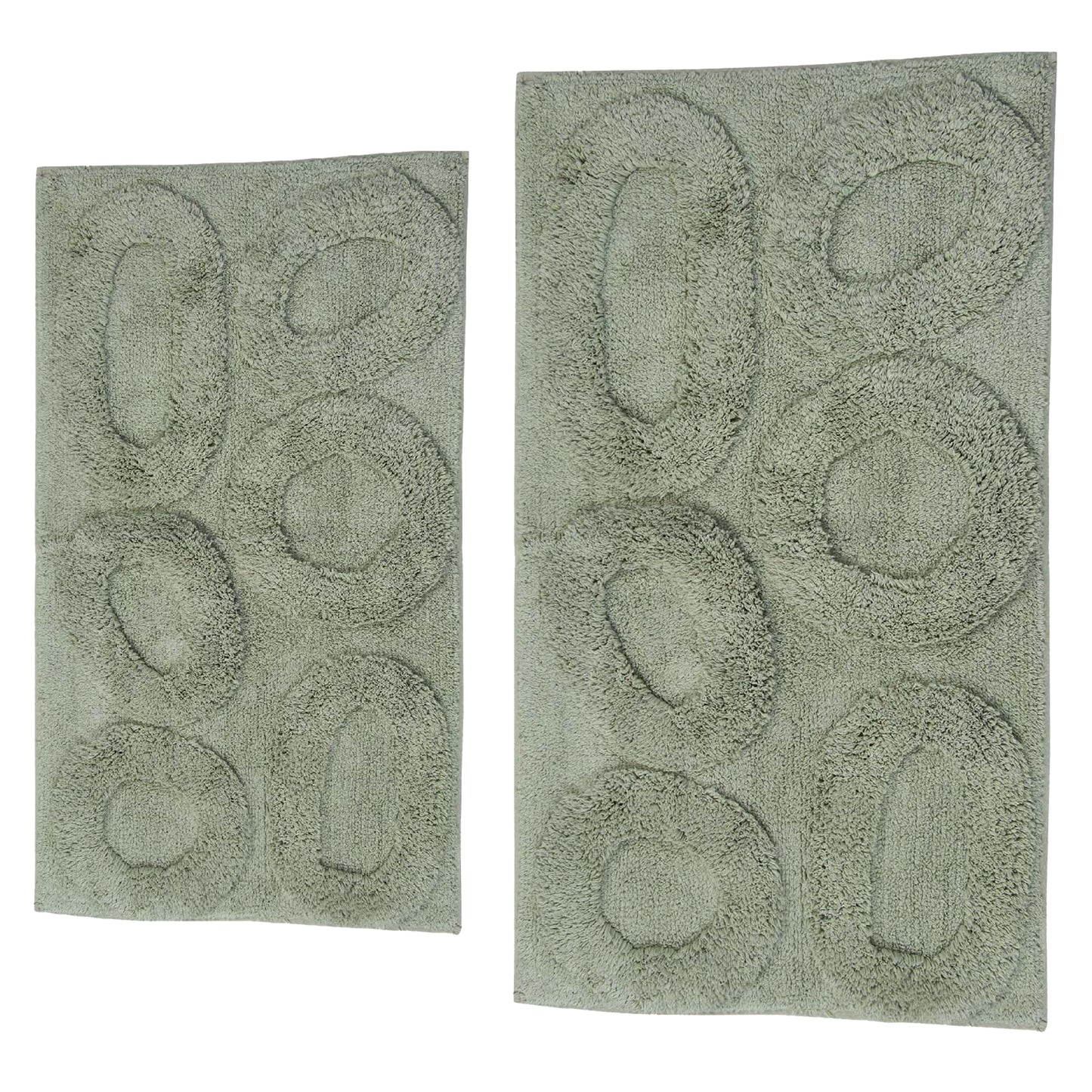 CASTLE HILL LONDON - 2 PIECES SET PEBBLE BATH RUGS COLLECTION