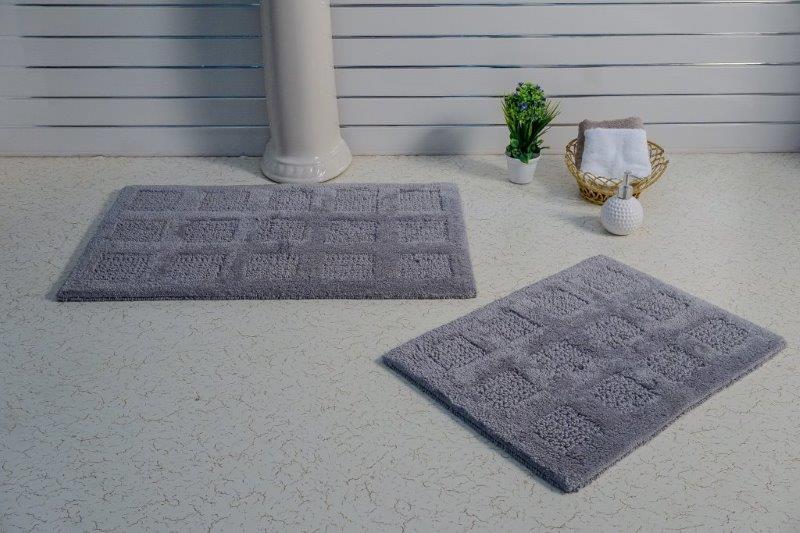 PERTHSHIRE PLATINUM COLLECTION - 2 PIECES SET SQUARE HONEY REVERSIBLE BATH RUGS COLLECTION