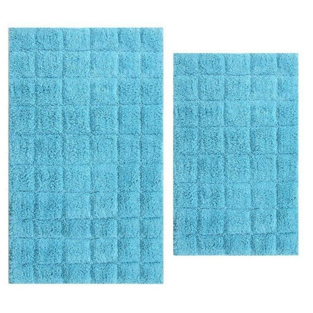 CASTLE HILL LONDON - 2 PIECES SET SUMMER TILE BATH RUGS COLLECTION