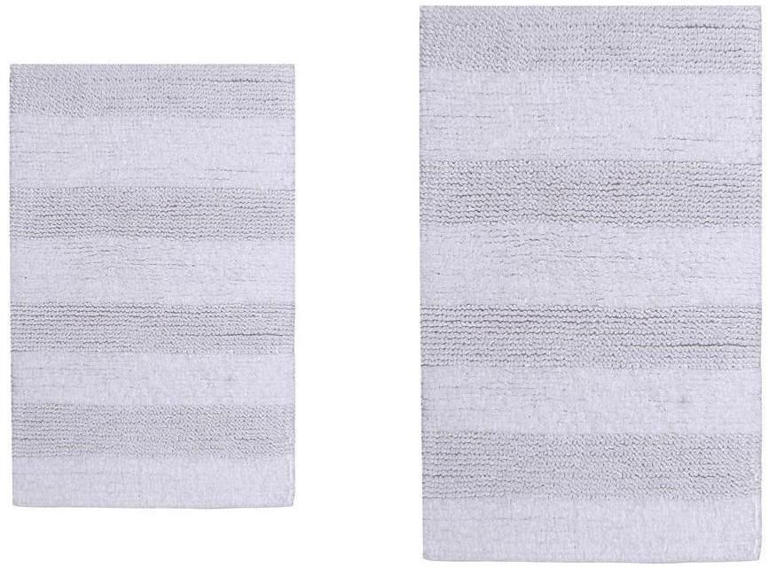 CASTLE HILL LONDON - 2 PIECES SET WIDE CUT REVERSIBLE BATH RUGS COLLECTION