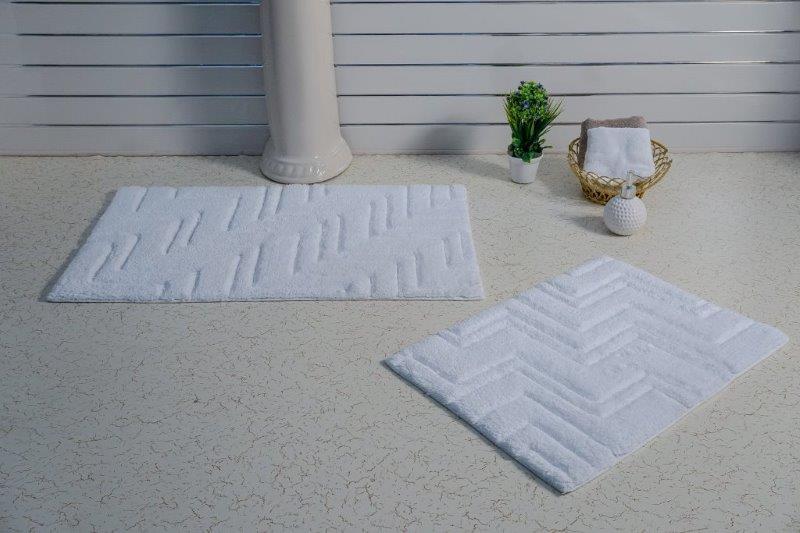 CASTLE HILL LONDON - 2 PIECES SET ZIG ZAG  BATH RUGS COLLECTION