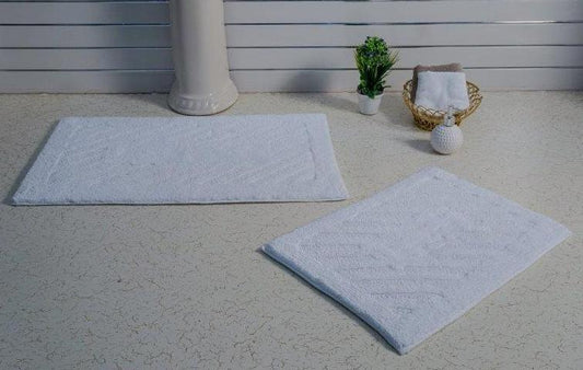 PERTHSHIRE PLATINUM COLLECTION - 2 PIECES SET DIAGONAL RACETRACK REVERSIBLE BATH RUGS COLLECTION