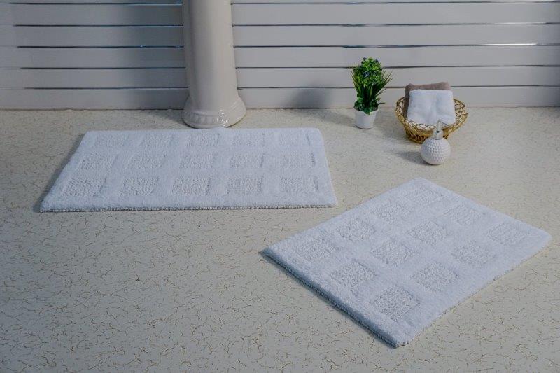 PERTHSHIRE PLATINUM COLLECTION - 2 PIECES SET SQUARE HONEY REVERSIBLE BATH RUGS COLLECTION