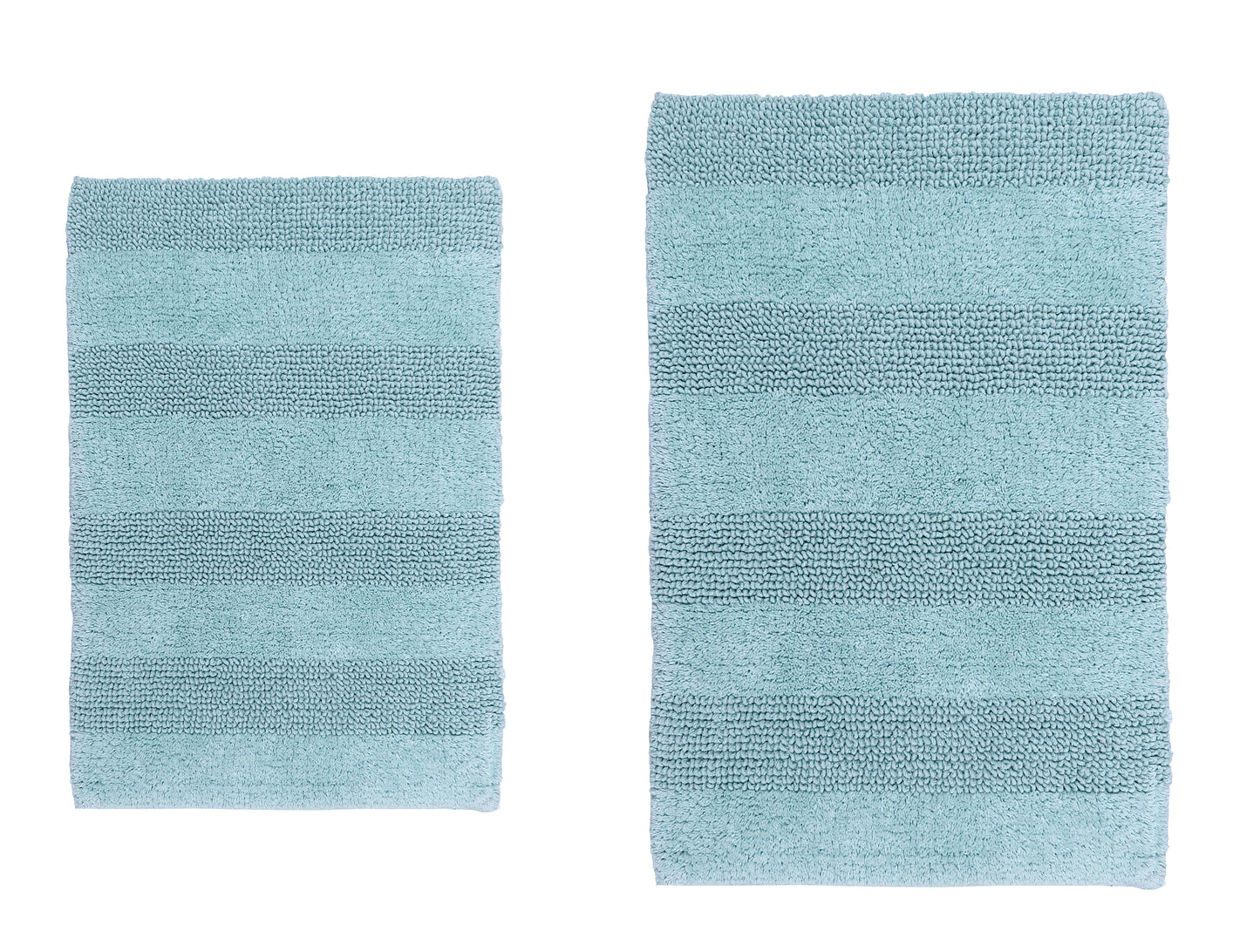 CASTLE HILL LONDON - 2 PIECES SET WIDE CUT REVERSIBLE BATH RUGS COLLECTION